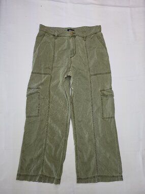 Reitmans Petite Sage Green Cargo Pants Size 31 Linen Lyocell Blend